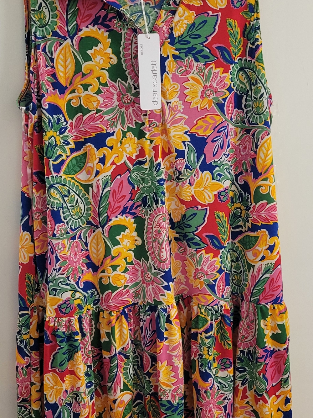 Dear Scarlett Women's "Resort" Floral Sleeveless Tiered Dress  - Multi Size 2x